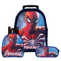 Mochila Infantil Escolar de Rodinhas Homem Aranha Menino