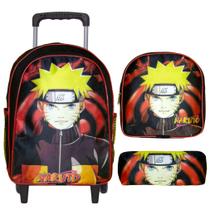 Mochila Infantil Escolar de Rodinhas Menino Naruto Uzumaki