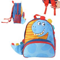 Mochila Infantil Escolar Dinossauro ul De Costas Com Alças