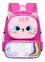 Mochila Infantil Escolar Divertida Tigrinho Gatinho Desenho