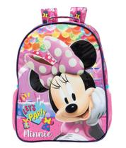 Mochila Infantil Escolar Feminina de Costas Minnie R Let's Party 16 Rosa - Xeryus