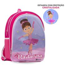 Mochila Infantil Escolar Feminina Reforçada Menina Cristal Grande Juvenil Bailarina - Pikuka