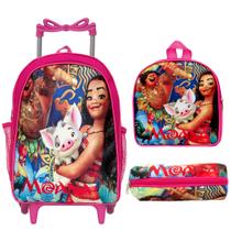 Mochila Infantil Escolar Feminina Rodinha Moana Disney TN