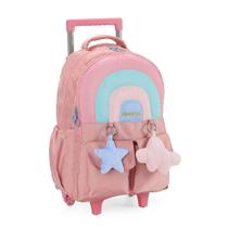 Mochila Infantil Escolar Feminina Rodinhas Up4You Rosa