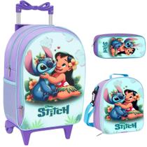 Mochila infantil Escolar Kit Lilo Stitch Menina Lancheira Térmica + estojo Mochila Forro interno Mochila infantil Escolar Kit Lilo Stitch Menina Lancheira Térmica + estojo Mochila Forro interno