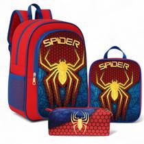 Mochila Infantil Escolar Masculina + Lancheira Térmica+ Estojo - Kit - Pikuka