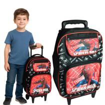 Mochila Infantil Escolar Menino de Rodinha Bolsa Masculina Homem Aranha Novo