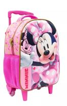 Mochila Infantil Escolar Minnie Mouse Rosa Rodinha M Meninas