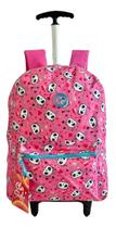 Mochila Infantil Escolar Panda Rodinhas Grande Rosa