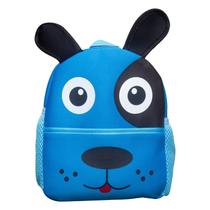 Mochila Infantil Escolar Pre Escola Cachorrinho Azul Bolso