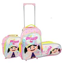 Mochila Infantil Escolar Rodinha Kit Show da Luna