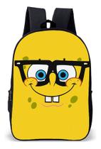 Mochila Infantil Escolar Simples Tema Desenho Esponja Rosto Lançamento