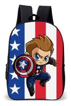 Mochila Infantil Escolar Simples Tema Heroi Super America Lançamento