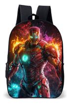 Mochila Infantil Escolar Simples Tema Menino Heroi De Ferro Lançamento