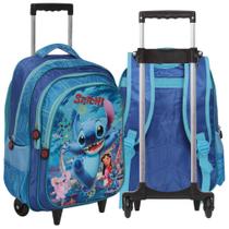 Mochila Infantil Escolar Stitch Com Rodinhas Reforçada