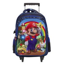 Mochila Infantil Escolar Super Mario Led Carrinho Passeio