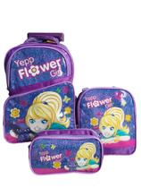 Mochila Infantil Estojo e Lancheira Flower Girl Yepp - MIF5322
