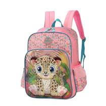 Mochila Infantil + Estojo Onça UP4YOU Luxcel Salmão