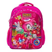 Mochila Infantil Feminina Amy Rose 3D Led Costas Toys 2U