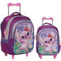 Mochila Infantil Feminina Angel Rodinhas Tam G Resistente Mochila Infantil Feminina Angel Rodinhas Tam G Resistente