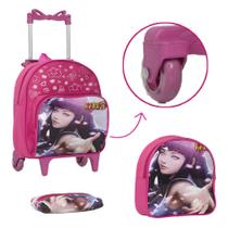 Mochila Infantil Feminina Com Lancheira Hinata Carrinho Aula