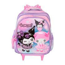 Mochila Infantil Feminina Com Rodinhas Estampa 3D Creche