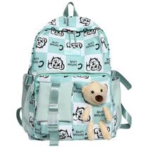 Mochila Infantil Feminina Escolar Estilo Coreano Com Ursinho Rosa Preto Azul - AMG