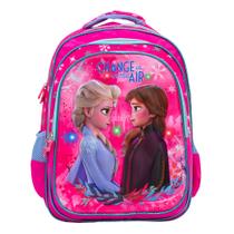 Mochila Infantil Feminina Frozen 3D Costas Com Led Frontal