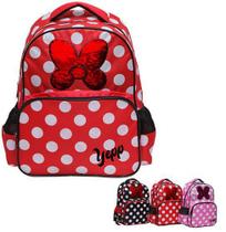 Mochila infantil feminina laco / poa com lantejoula magica - CAMP
