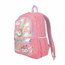 Mochila infantil feminina Logan Unicórnio Rosa Volta as aulas