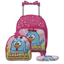 Mochila Infantil Feminina Rodinha Galinha Pintadinha Pequena