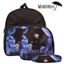 Mochila Infantil Feminina Wandinha Com Lancheira Envio 24hrs