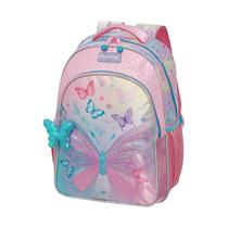 Mochila Infantil Feminino Pacific Borboleta Rosa 3D - 998BD