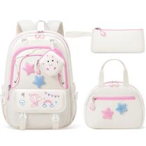 Mochila infantil Fimibuke para meninas à prova d'água com conjunto de lancheira