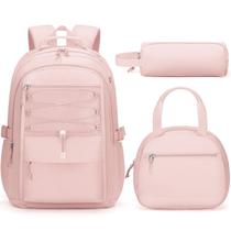 Mochila infantil Fimibuke para meninas impermeável com lancheira e caneta Mochila infantil Fimibuke para meninas impermeável com lancheira e caneta