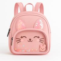 Mochila Infantil Gatinha com Lantejoulas, Bolso Transparente e Detalhes Brilhantes, Presente Perfeito para Meninas. Mochila Infantil Gatinha com Lantejoulas, Bolso Transparente e Detalhes Brilhantes, Presente Perfeito para Meninas.