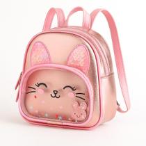 Mochila Infantil Gatinha com Lantejoulas, Bolso Transparente e Detalhes Brilhantes, Presente Perfeito para Meninas. Mochila Infantil Gatinha com Lantejoulas, Bolso Transparente e Detalhes Brilhantes, Presente Perfeito para Meninas.