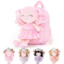 Mochila Infantil Gloveleya com Boneca de Pelúcia Rosa (23cm)