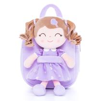 Mochila Infantil Gloveleya para Bebês e Meninas - Com Boneca Roxa de 20cm