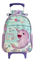 Mochila Infantil Golfinho Unicórnio Rodinhas M Pack Me Meninas