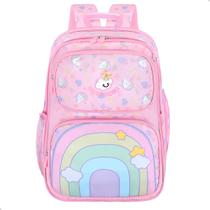 Mochila Infantil Grande Bolsa Escolar Moda Colorida Meninas Arco-iris