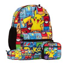 Mochila Infantil Grande Pokémon Costas + Lancheira Térmica