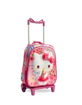 Mochila infantil Hello Kitty rosa com carrinho