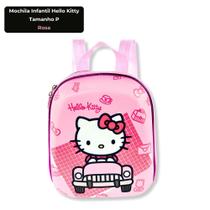 Mochila Infantil Hello Kitty Rosa Tamanho P Escolar Emborrachado Resistente à Água
