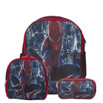 Mochila Infantil Homem Aranha Costas Juvenil Grande + Estojo