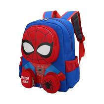 Mochila Infantil Homem-Aranha Kawaii 3D Super-Heróis Mochila Escolar Desenho Animado Presente De