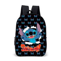 Mochila Infantil Juvenil Escolar Dia a Dia Lilo Azul Ohana Familia Ukulele Volta as Aulas