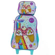 Mochila Infantil Kit Com Lancheira Sweet Game Azul - Luxcel