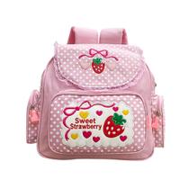 Mochila Infantil Lovemore Kawaii - Bordado de Morango