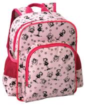 Mochila Infantil LS Bolsas com 4 divisões Estampa Rosa com Pink - MO3172